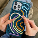 Decompression Puzzle Silicone Phone Case Color Line Chart Twist