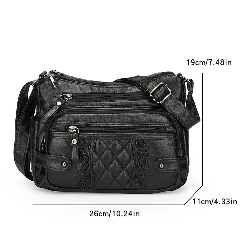 Women's Multi-pocket Soft Leather Shoulder Messenger Bag