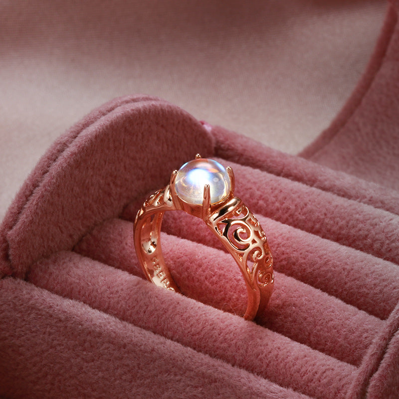 Rose Gold Natural Colorful Zircon Ring