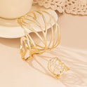 Fashion Hollowed-out Leaves Ring Bracelet Suit