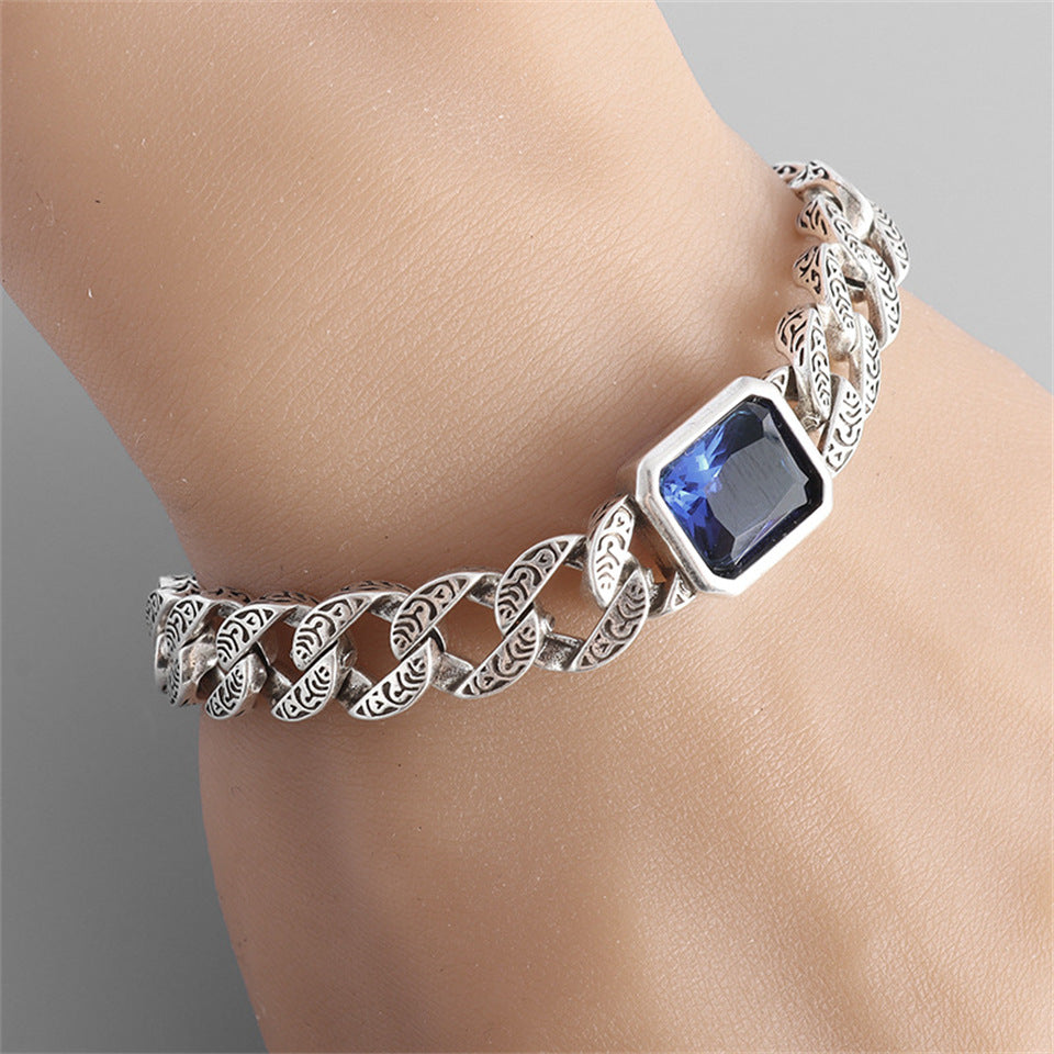 Retro Personalized Sapphire Couple Bracelet