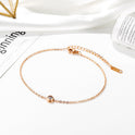 High-Grade Single Diamond Bracelet Female 18K Gold Simple Cold Style