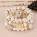 Bohemian National Style Crystal Peach Heart Multi-layer Bracelet