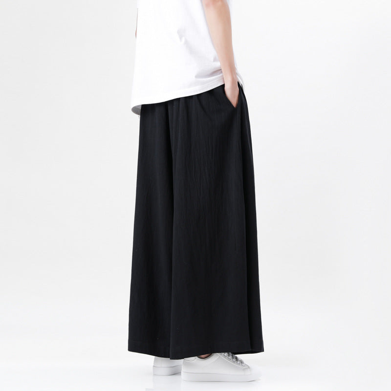 Cotton And Linen Plus Size Loose Trousers Men's Chinese Style