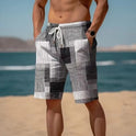 New Summer Breathable Hawaiian Printed Plaid Men's Shorts