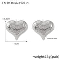 Women's Simple Geometric Heart Shape Pendant Titanium Steel Earrings Necklace