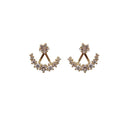 Silver Needle Dual-wear Diamond Star And Moon Stud Earring