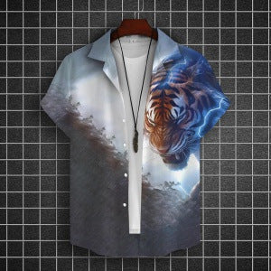 New 3D Printed Men's Fancy Short Sleeve Shirt