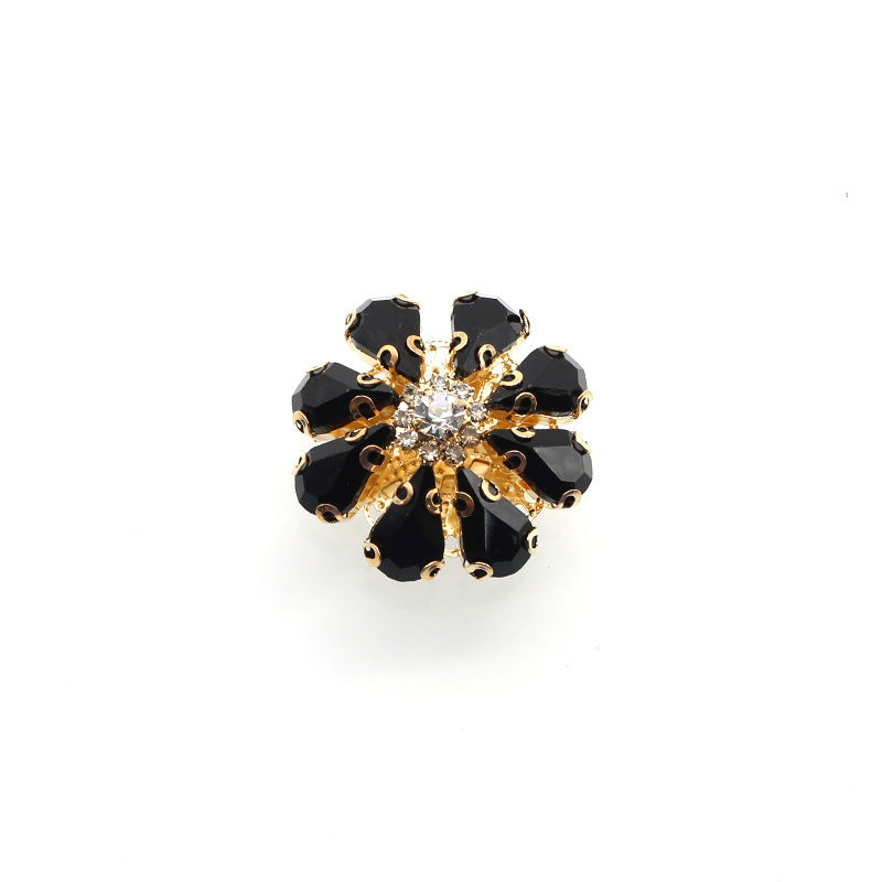 Creative Six-petal Large Rhinestone Flower Alloy Buckle Accessories