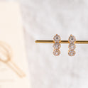 Women's Exquisite Copper Plated Gold Hundred Zircon Earrings