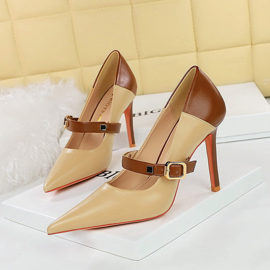 Retro High Heels Women's Shoes Stiletto Heel