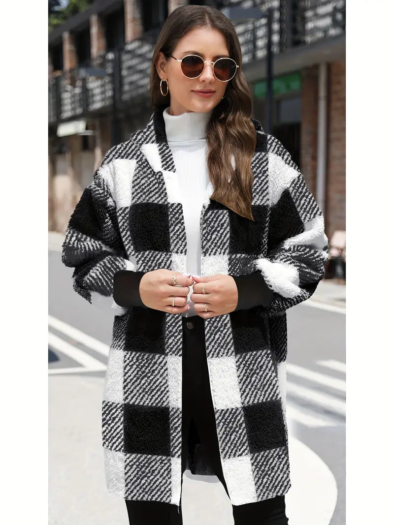 Fashion Special Women's Clothing Plaid Plush Coat