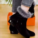 Soft Bottom Comfortable Mom Shoes Fleece-lined Versatile Leather Boots