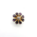 Creative Six-petal Large Rhinestone Flower Alloy Buckle Accessories