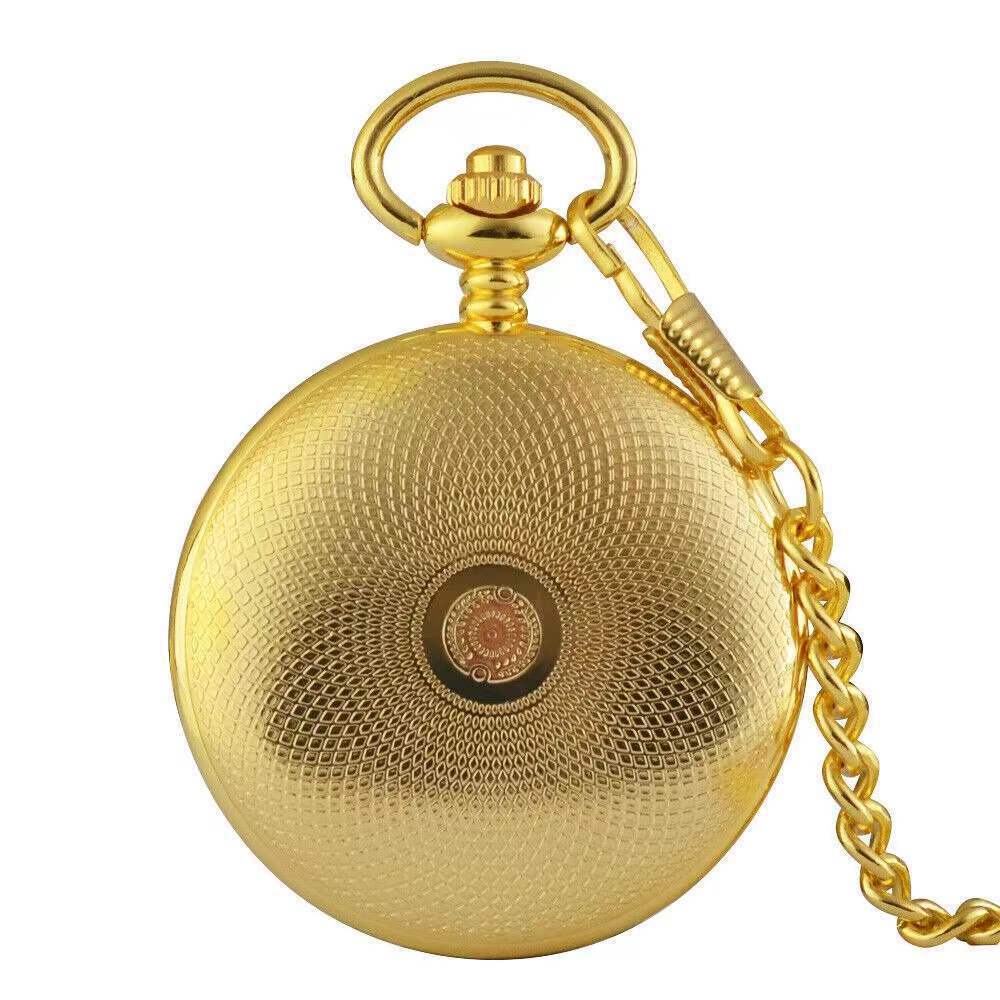 Vintage Engraving Flip Hollow Mechanical Pocket Watch