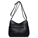 New Soft Leather Textured Crossbody Bag For Middle-aged People Women