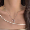 Bow Love Necklace For Women Simple Cold Style