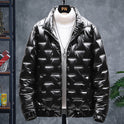 Men's Glossy Solid Color Stand-up Collar Casual Jacket