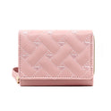 Short And Simple Embroidered Love Heart Multi Card Slots Wallet