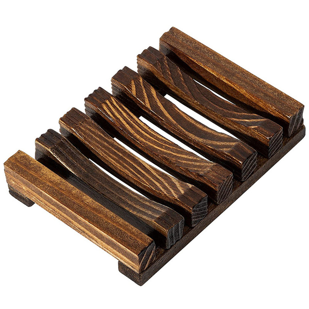 Household Creative Retro Wood Charcoal Soap Dish