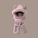 Women's Warm-keeping And Cold-proof Three-piece Hat Scarf Gloves