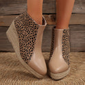 Women's Color-block Wedge Martin Boots