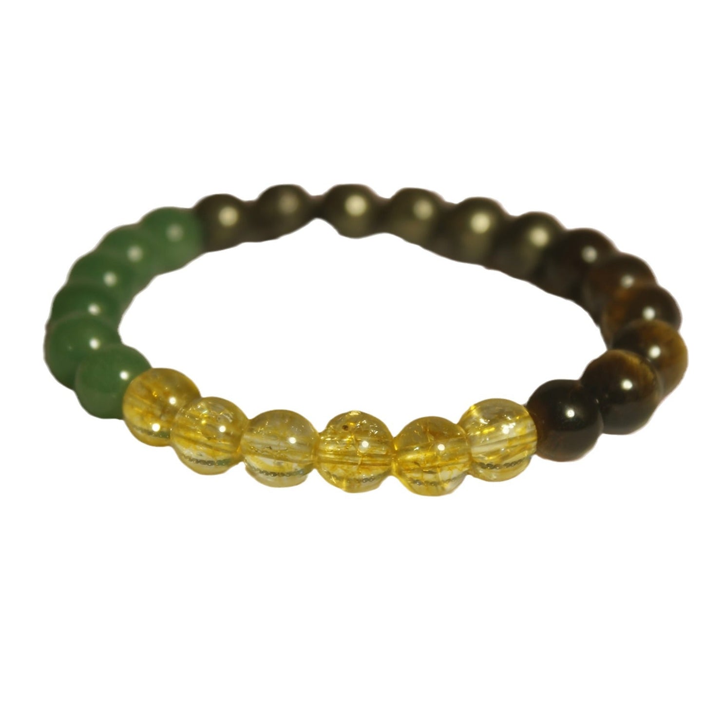 Citrine Men's Green Dongling Tiger-eye Bracelet