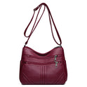 New Soft Leather Textured Crossbody Bag For Middle-aged People Women