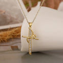 18K Gold Zircon Pendant Necklace For Women