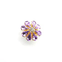 Creative Six-petal Large Rhinestone Flower Alloy Buckle Accessories