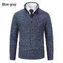 Men's Half Zipped Stand Collar Pullover Fleece Sweater