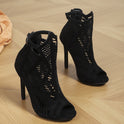 Round Toe Open Toe Laser Hollow Out 11cm Sexy Fashion Sandal Boots