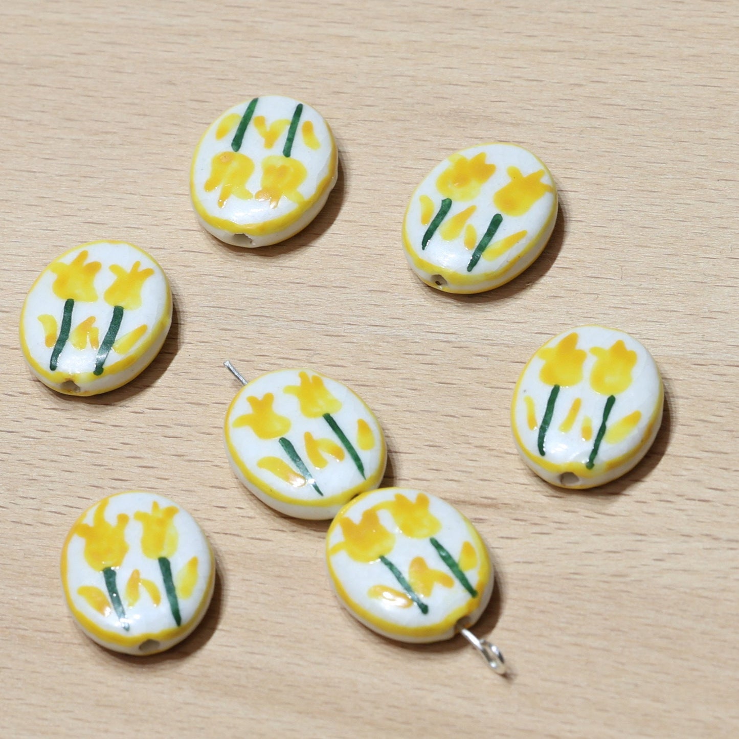 Double Tulip Vintage Ceramic DIY Bead Accessories