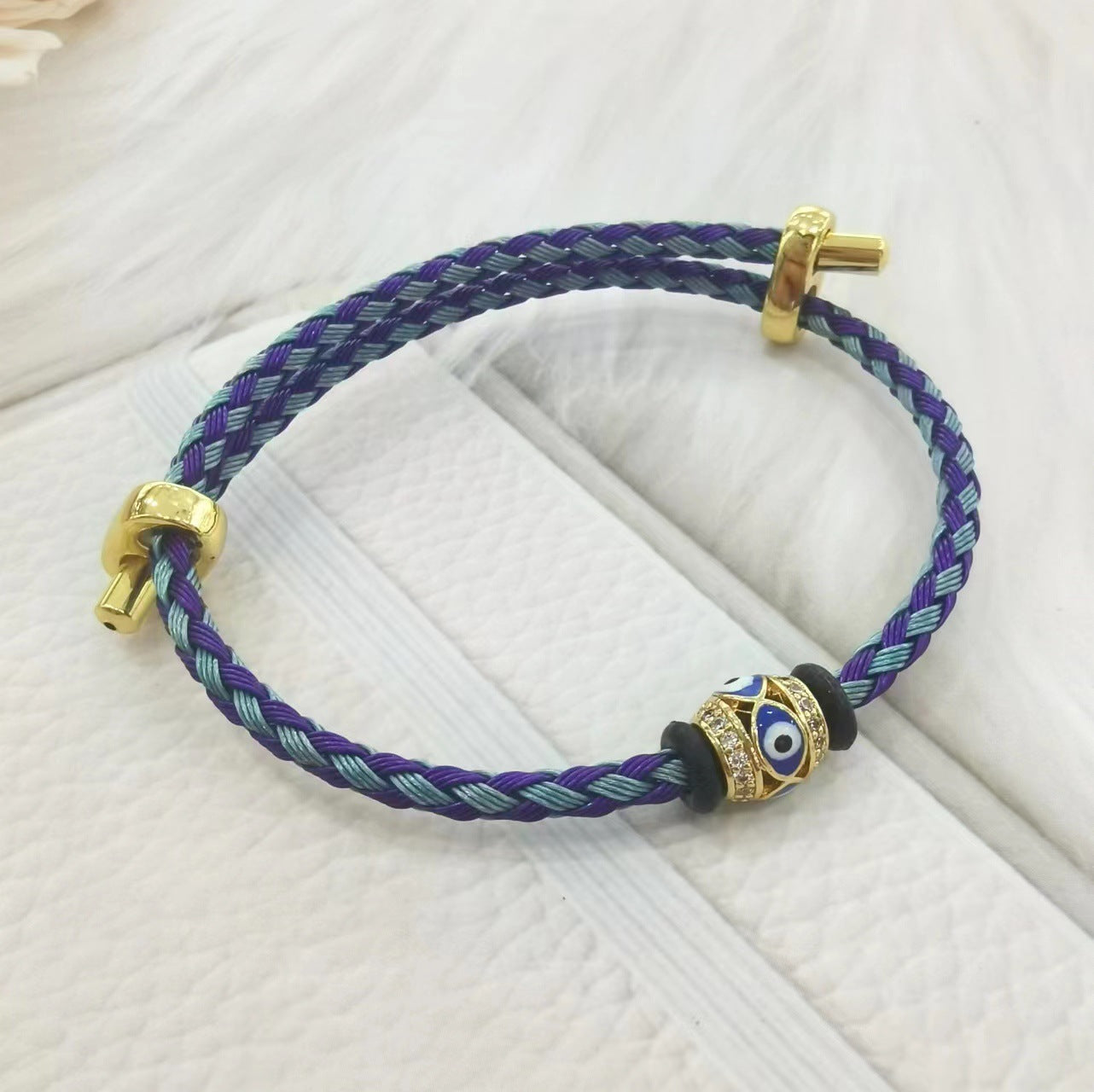 Fashion Devil's Eye Color Steel Rope Eye Bracelet