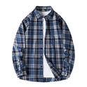 Retro Plaid Shirt Lapel Men's Long-sleeved Jacket