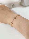 Non-mainstream Fresh Fresh And Pure Design Loving Heart Zircon Diamond Titanium Steel Bracelet