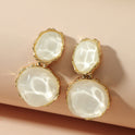 Asymmetric Light Green Creative Water Pattern Irregular Oval Earrings