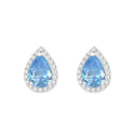 Super Flash Blue Water Drop Ear Studs French Elegance