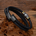 Men's Fashion Stainless Steel Multi-layer Diy Leather Bracelet