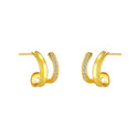 Simple Double-layer Copper-plated Women's Ear Studs