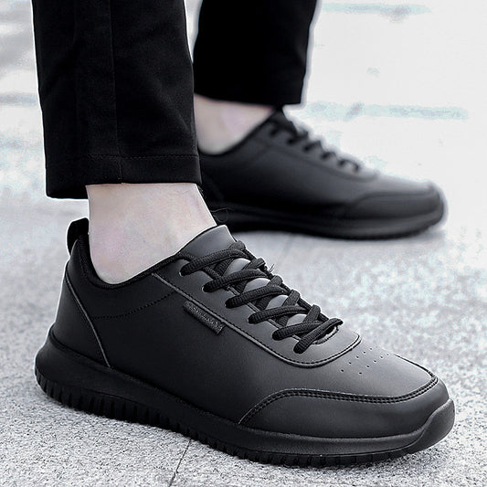 Plus Size Chef Shoes Men's Waterproof Kitchen Shoes Men's Leather Surface Sports Casual Shoes