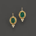 Women's Fashion Retro Style Green Oval Earrings