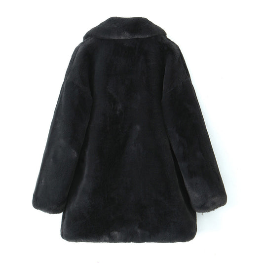 Women's Artificial Fur Overcoat Coat