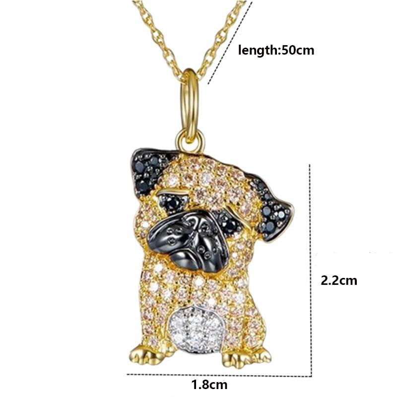 Pug Pet-shaped Pendant Necklace