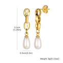 Stainless Steel Lip Chain Gold Earrings