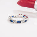 Fashion Inlaid Blue Crystal Small Ring