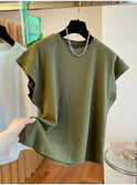 Solid Color High Quality Sleeveless Loose Casual Top