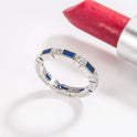 Fashion Inlaid Blue Crystal Small Ring