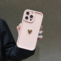 Frosted Three-dimensional Electroplating Golden Love All-inclusive Phone Case