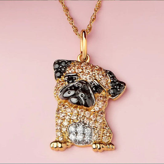 Pug Pet-shaped Pendant Necklace